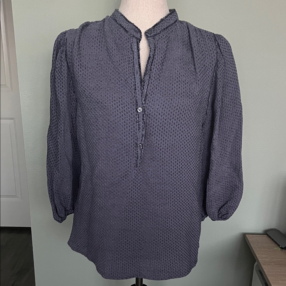 Max Studio London Cerulean Textured Blouse